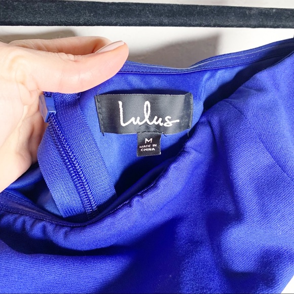 Lulu's About a Twirl Royal Blue Strapless Skater Mini Dress Size Medium - Picture 6 of 8